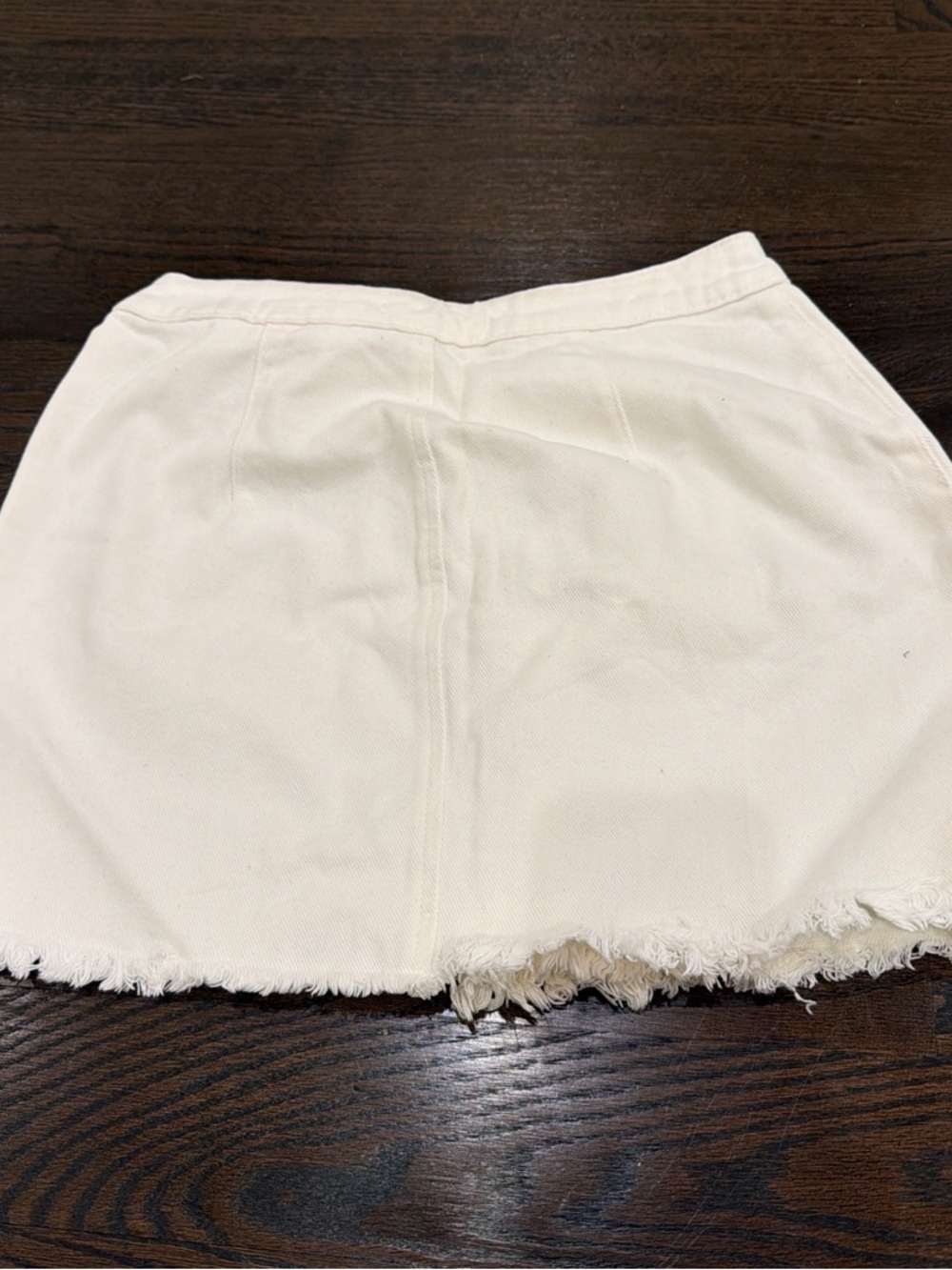 Pacsun White Denim Frayed Hem Skirt - Picture 3 of 3
